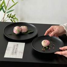 1pc Stainless Steel Round Tray, Multi-Functional Fruit Plate, Suitable For Table Decor, Desserts, Snacks, Cookies, Household And Kitchen Dining, Ramadan Use