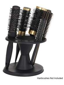 梳妆台发刷架收纳盒 - 多功能沙龙站收纳盒，8 孔大容量，坚固的专业美发用品，发刷配件 - 彩色 - 查看 8