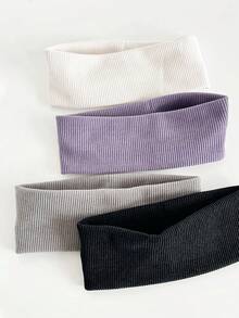 1/3/4 件纯色弹性运动头带，休闲家居饰品，学校用品，学院风发饰秋季配饰秋冬度假装发带女士