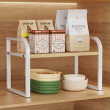 1 Piece, Iron + Density Plate Material, White Kitchen Rack, Small Square Tube Plate Rack, Kitchen Single Layer Rack. Lightweight And Compact, It Can Be Used In Any Kitchen Scene. Place It In The Kitchen And It Is Convenient For Storing And Organizing Kitchen Miscellaneous Goods And Kitchen Utensils.