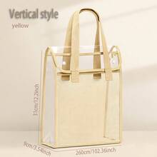 Portable Transparent PVC Waterproof Handle File Bag – Ideal For Camping, Traveling, Office, Home & School Use; Perfect For Organizing Documents, Receipts, School Materials, And Books; Great Gift For Back-To-School Or Graduation; Convenient, Lightweight, And Easy To Carry & Store - Multicolor - View 8