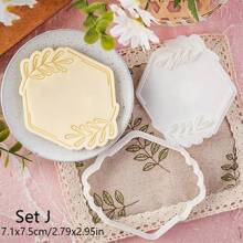 Leaf Pattern Cookie Cutter DIY Birthday Fondant Biscuit Mold Baby Shower Party Cookies Embossing Mould Dessert DIY Decor Tools Wedding Party Birthday Cake Mold