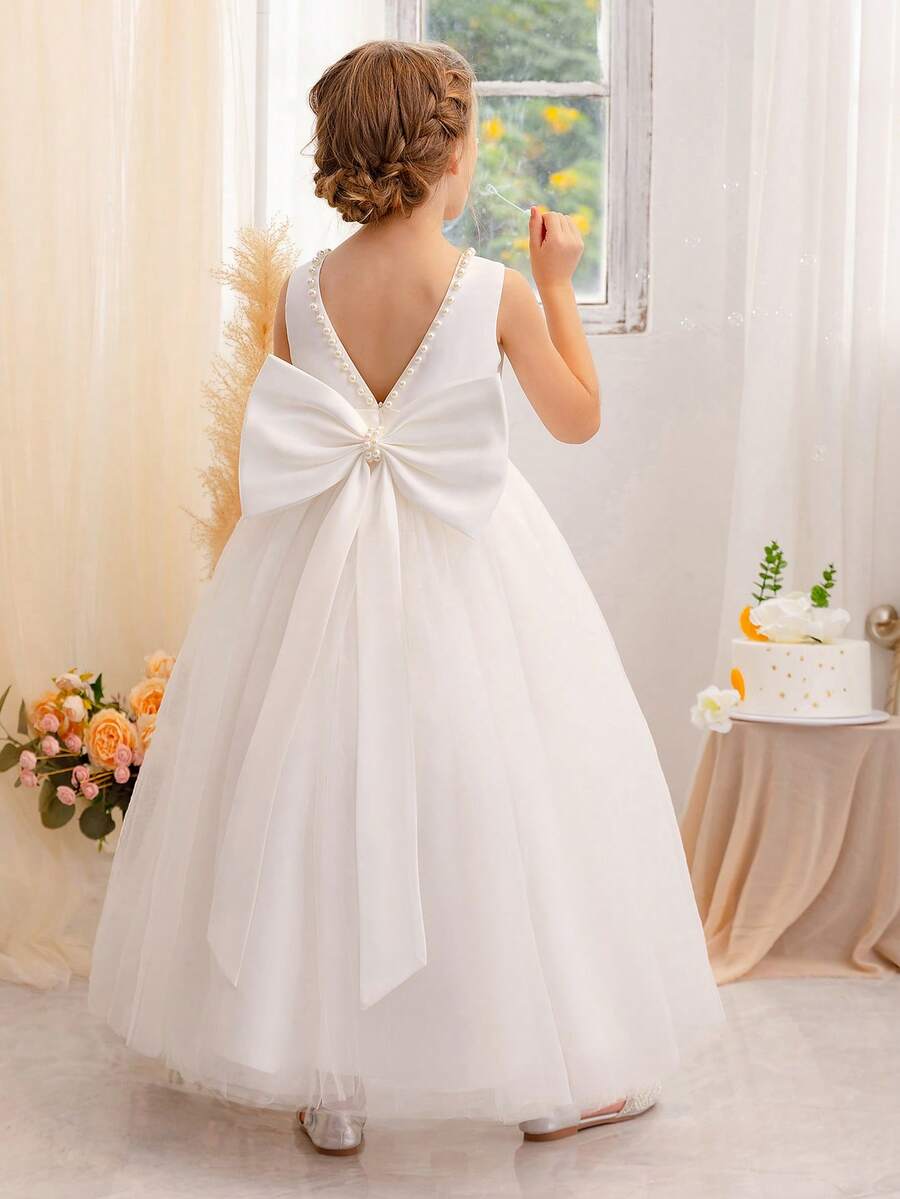 女大童生日宴會派對禮服花女孩婚禮伴娘婚紗連衣裙公主裙女孩單獨唱歌競賽服飾