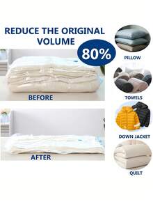 Large Capacity Vacuum Compression Storage Bags, Foldable To Save Space Luggage Bags, Clothes & Bedding Organizer Bags, Suitable For Wardrobe - Saves 80% Space, Moisture & Insect Proof - Clear - View 2