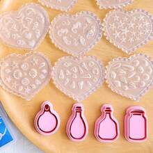 4 套高精度微型模具 - 海洋系列聚合物粘土软粘土硅胶模具，适用于手工制作聚合物粘土耳环、吊坠和装饰品 - 彩色 - 查看 4