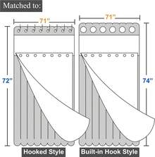 Frosted Snap-In Shower Curtain Liner Replacement, Waterproof Premium PEVA Lightweight, 70x54 - 銅色 - 查看 8