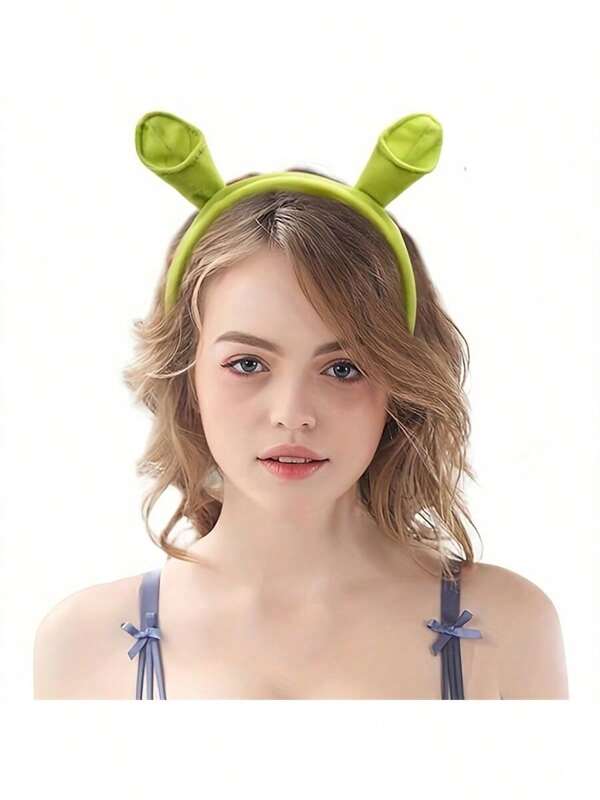 1pc Green Headband With Ears, Cute Decorative Hair Hoop, Valentine's DayEaster Theme Cosplay Party Hair Accessories