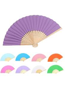 Abanico manual plegable de papel personalizado, portátil, suministros para fiestas y bodas. Abanico manual, regalo y decoración para bodas. Muy adecuado como regalo de fiesta y prop de fotos. Apropiado para decorar restaurantes, paredes, bodas, fiestas, duchas nupciales, fiestas de cumpleaños, despedidas de soltera, regalos de fiestas de boda.