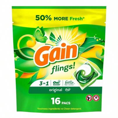 Buy One Get One Free Flings Original Scent HE Compatible Laundry Detergent Soap Pacs