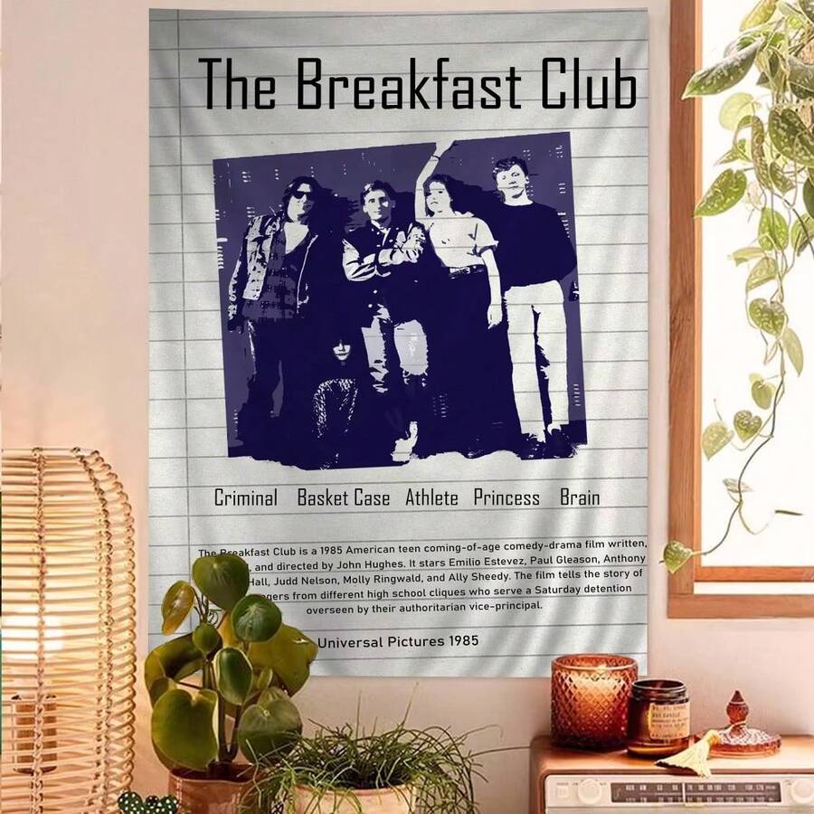 1 tấm thảm treo tường nhiều màu sắc The Breakfast Club, thảm treo tường Tarot Hippie, nghệ thuật trang trí tường ký túc xá - Nhiều màu - Xem 1