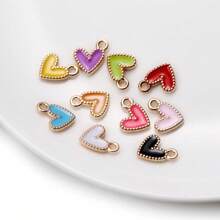 30 Piezas de Colgantes de Corazón de Metal Multicolor, Charms de Corazón Esmaltados de Aleación Miniatura para Hacer Collares, Pulseras, Manualidades DIY, Accesorios de Joyería, Suministros para el Día de los Enamorados