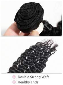 QVR QUEEN VIRGIN REMY QVR Ocean Wavy 100% Human Hair Extensions Super Wavy Remy Human Hair Bundles Deep Curl Weave On Weft Sew In Natural Color Natural Wave Hairpiece - Natural Black - View 5