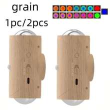 1/2 Stücke aufladbare LED Nachtlichter mit Bewegungssensor, RGB Farbverlauf Ambiente Licht, dimmbar, Innenraumleuchten, magnetische Tritthilfen, USB betrieben, tragbar, zylinderförmige, nicht abnehmbare Fassung für Flure, Nachttische, Schreibtische, Schränke und Notfälle, Flurbeleuchtung, polierte Oberfläche