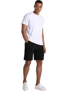 VN-Men's Plus Size ShortsVN-Men's Plus Size Shortsn's Lounge Shorts With P Poets Loose-Fit Jeey Shorts Running,Workout,Tining, Basketbashorts Menshorts Men - 605 黑色 - 查看 7