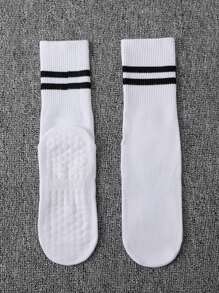 1/3/6 Pairs Pilates Socks With Grips For Women-Non-Slip, Yoga Socks For Ballet Dance,Barefoot Workout Pregnant Crew Socks