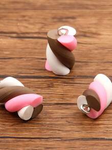 5 Stücke, 20mm digitale bunte Eiswaffel Anhänger. Geeignet für Frauen zum Herstellen von Ohrringen, Halsketten, Armbändern, Haarschmuck. Schlüsselanhänger-Charm. DIY Charm Anhänger. DIY Schmuckherstellung Zubehör.