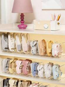 1/2/4pcs Baby Shoe Rack, High Capacity Cabinet-Style Shoe Rack, Space-Saving Partition Desktop Transparent Multi-Function Rack, Suitable For Baby Room, Newborn Room, Girl's Room Decor, Bedroom, Living Room, Entrance, Storage (This Product Is More Suitable For Displaying Shoes For 1-3 Year Old Babies.) - Storage - View 5