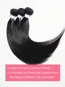 QVR QUEEN VIRGIN REMY QVR 100% Real Human Hair Bundles Natural Black Silky Straight Virgin Remy Human Hair Weave 10 To 28 Inches Weft Sew In Human Hair Extensions 95g Per Piece - Natural Black - View 8