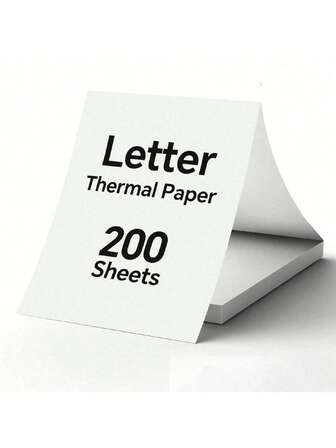  200 张美国信纸热敏纸 8.5 X 11 英寸，兼容 HPRT MT610 Pro 和其他便携式打印机，热敏打印纸