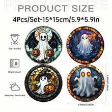 1 Piece Ghost Pumpkin Acrylic Panel - Humorous Halloween & Autumn Decoration With Smiling Ghost & Jack & Lantern, 2D Graphic Design, Home & Bar Remodel, Perfect New Home Gift, Festive Window Hanging, Festive Window Hangback | Optimistic Design | Durable Acrylic, Halloween Decorations Home Decor Room Decor - Acrylic-round - View 20