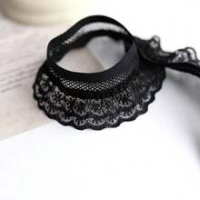 1码黑白蕾丝弹力饰边，洛丽塔婚纱DIY缝纫配件 - 彩色 - 查看 9