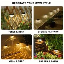 6 件户外太阳能 LED 壁灯、太阳能栅栏灯、太阳能甲板灯、便捷花园景观太阳能壁灯、可充电镍氢电池、露台、阳台楼梯装饰照明