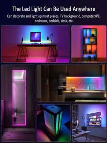 1/2 Rolle Raumdekor LED Beleuchtung, 130ft/100ft/65ft/50ft/32,8ft/16,4ft RGB LED Streifen Beleuchtung für Heim Dekoration, Festivalparty, Wohnzimmer, Schlafzimmer, hochwertige LED Lichtleiste, Geschenk TV Hintergrundbeleuchtung, 1m-5m (ohne Fernbedienung)
