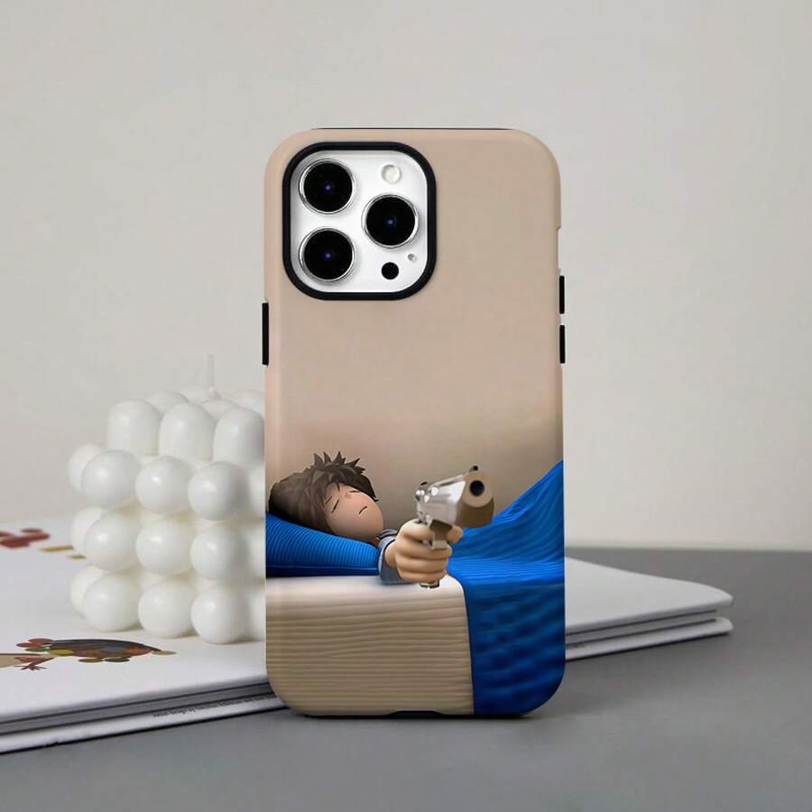 Funda para teléfono 1PC Rise UpCon una elegante película dos en uno, resistente a los golpes y moderna, compatible con los modelos 16/15/14/13/12/11 Plus/Pro/Pro, impresiones realistas que - Colores mixtos 1 - Ver 1