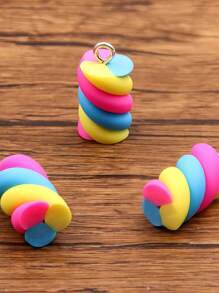 5 Stücke, 20mm digitale bunte Eiswaffel Anhänger. Geeignet für Frauen zum Herstellen von Ohrringen, Halsketten, Armbändern, Haarschmuck. Schlüsselanhänger-Charm. DIY Charm Anhänger. DIY Schmuckherstellung Zubehör.