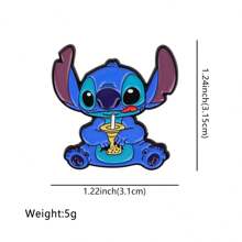 Disney 1 pièce Broche Disney Stitch, épinglette émaillée distinctive - Insigne mignon pour sacs à dos et vêtements, accessoire de broche pour vêtements, attache de sac