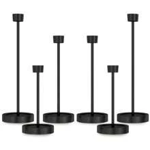 Portavelas, Juego de portavelas de metal para mesa, Portavelas de vela negra para decoración del hogar en el Día de Acción de Gracias y Navidad