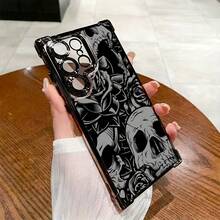 Funda de Teléfono con Patrón de Calavera de Rosa Negra para Samsung Galaxy S25 S24 S23 S22 S21 FE Ultra Plus 4G 5G, Resistente a Impactos, Transparente y Suave - Mezcla de colores - Ver 7