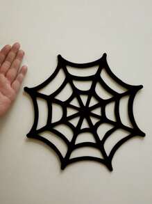 1 pièce Dessous de verre toile d'araignée noire d'Halloween - Tapis de boisson décoratifs noirs pour table, tasses à café, tasses citrouille - Dessous de verre d'Halloween pour fête, maison, cuisine, bar Décoration d'Halloween Décoration d'automne Décoration de chambre Décoration d'automne
