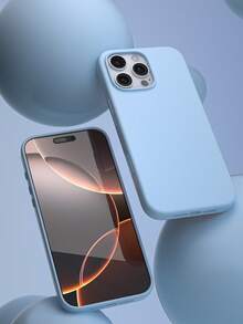 Skin-Friendly Liquid Silicone Phone Case - Ultra Thin, Anti-Slip & Plush Lined For Shockproof - 13 Colors Fits Phone 11/12/13/14/15/16/17All Models - 梅子色 - 查看 6