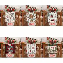 1pc Snowflakes, Gingerbread Man, Christmas Tree And Other Christmas Element Patterns Table Flag, Made Of 72 Inch Knitted Polyester Fiber, Used For Holiday Gathering Tables, Home Kitchen Decoration Gatherings, And Gifts
