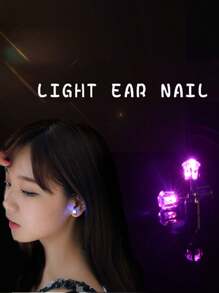 2 件多色耳环派对闪亮耳环，LED 发光耳环，明亮时尚的耳环，中性时尚配饰，适合日常活动、万圣节派对、夜间郊游、节日、周年纪念装饰礼物，（含电池）