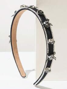 1pc Plain Fabric Cute Narrow Headband, Sparkling Rhinestone Bow Decor Sweet Summer Accessories For Women, Versatile & Fashionable For Daily Wear, Hair Band, Hair Hoop, Hair Accessories - Multicolor - View 17