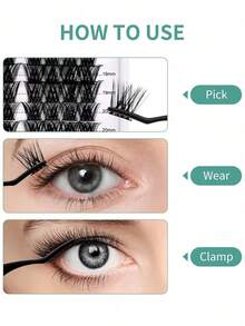 Conjunto de 2 pinças para cílios postiços em aço inoxidável preto. Curvador de cílios, pinça para extensão de cílios. Ferramentas auxiliares para extensão de cílios, pinça multifuncional portátil, ferramentas de beleza, ferramentas auxiliares para aplicação e remoção de cílios. - Preto - Ver 3
