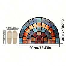 1 Colorful Stone Doormat - Thick Non-Slip Soft Velvet Carpet, A Must-Have For Home Decoration, Suitable For Porches And Living Rooms, Machine Washable Polyester Material, Stylish Round Design, Mosaic Print Color: Brown, Blue, Green, Orange, Red, White And Black, Living Room Floor Mat Room Decor Rug Bedroom Decor Rugs