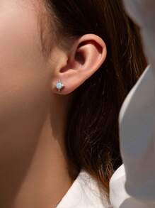 MODIAN Pendientes de aro de plata de ley 925 con moissanita de color D y claridad para mujer, joyería fina elegante para fiesta