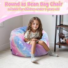 Kids Bean Bag Chair Turn Into Beanbag Bed, Unicorn Toddler Bean Chair For Girl Boy Sleeping, Lazy Children Bean Bags With Filler, Convertible Child Floor Mattress, Colorful Rainbow - màu nâu - Xem 2