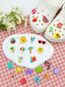 26 件夏威夷海滩度假鞋饰，时尚精致的鞋类配饰，学生 DIY，适合节日派对，木屐，包包和衣服装饰，鞋饰