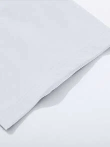 Áo thun cổ tròn in họa tiết đồ họa màu đen, áo thun tay ngắn dáng rộng thoải mái cho nam, phong cách thể thao tối giản mùa hè đa năng - trắng - Xem 5