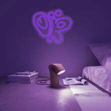 USB Powered Dimmable Olivia LED Neon Art Sign - High-Quality Metal Purple Wall-Mounted Decor With Switch Control, Multipurpose Room Accent, Noiseless Operation, Includes Mounting Kit