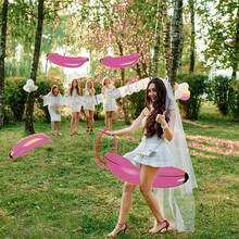 8pcs Inflatable Banana Ring Toss Game Kit, Summer Beach Ring Toss Game, Bridal Shower Engagement Party, Pool Game, Bachelor Party Game (6 Rings + 2 Inflatable Bananas, Ring Colors Randomly Shipped), Holiday Party Interactive Inflatable Banana Ring Toss