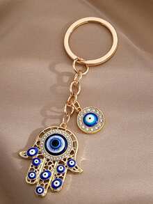 1pc Women Turkish Blue Evil Eye Keychain Christmas Gift Bag Charms Car Teacher Friend Sister Gift Ideas - Gold - View 1