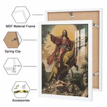 FajerminArt 1pc Optional Frame Vintage Jesus Riding Dinosaur Posters For Living Room & Bedroom Decor Wall Arts Decor Canvas Painting Gift Posters - Multicolor - View 10