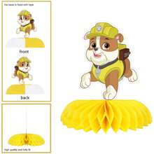 Paw Patrol 7pcs/9pcs Paw Patrol Honeycomb Party Decor Set - Birthday Table Centerpiece With Detachable Standees & Paper Base For Theme Celebration