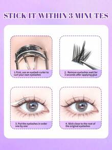 120 Stücke Wimpernbüschel, DIY Wimpernverlängerung Büschelwimpern, Flauschige individuell anzubringende Kunstwimpern, C-Krümmung, 11-13 mm Länge