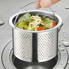 سلة منقي حوض المطبخ من الصلب المقاوم للصدأ، مصفاة صرف المياه للمنع السدات، رف تجفيف الأطباق ووعاء لغسل الخضروات